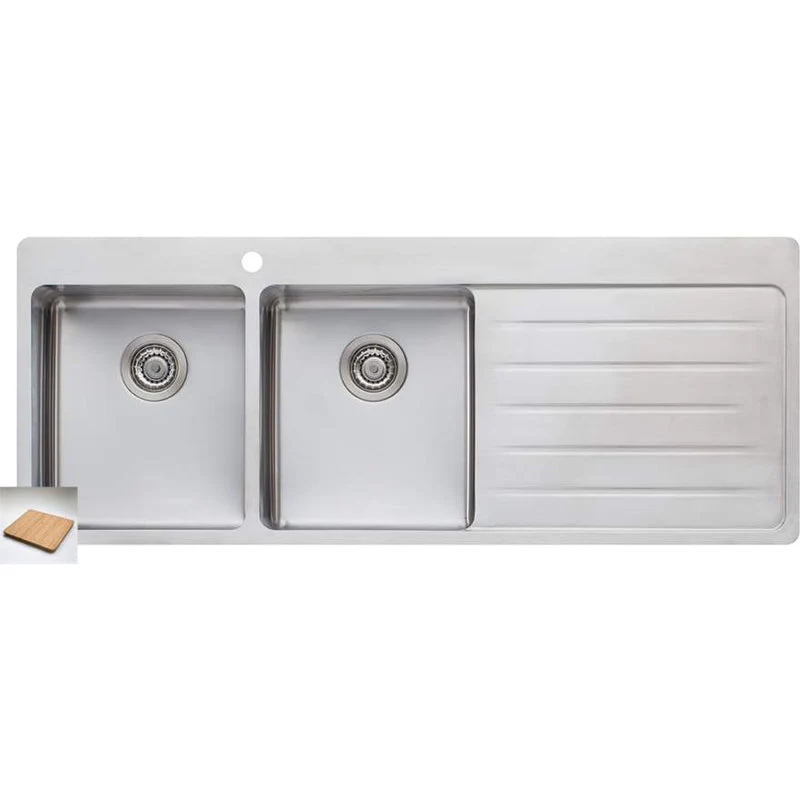 Oliveri Sonetto Double Bowl Topmount Sink With Left Hand Drainer - Image 3