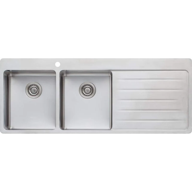 Oliveri Sonetto Double Bowl Topmount Sink With Right Hand Drainer
