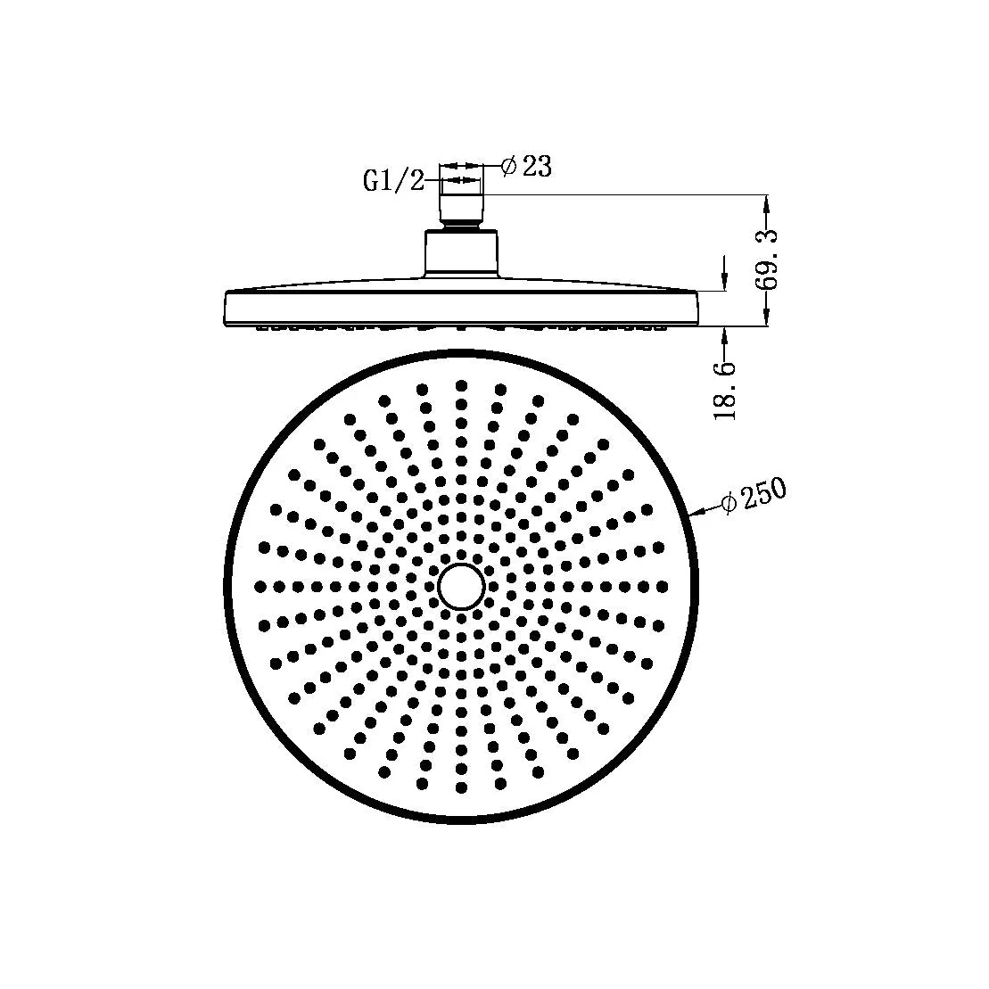 Nero Opal 250mm Shower Head - Graphite - Image 5