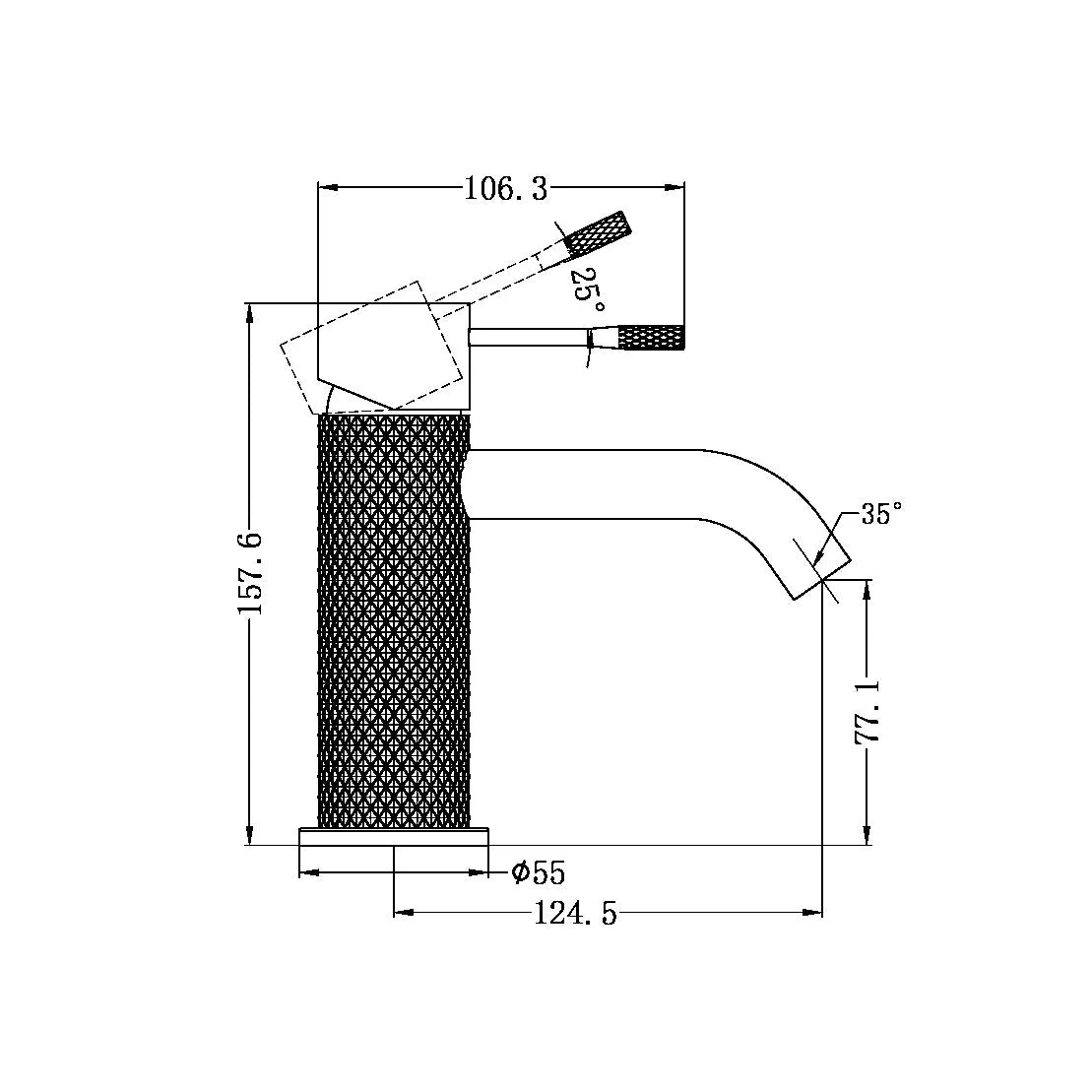 Nero Opal Basin Mixer - Graphite - Image 4