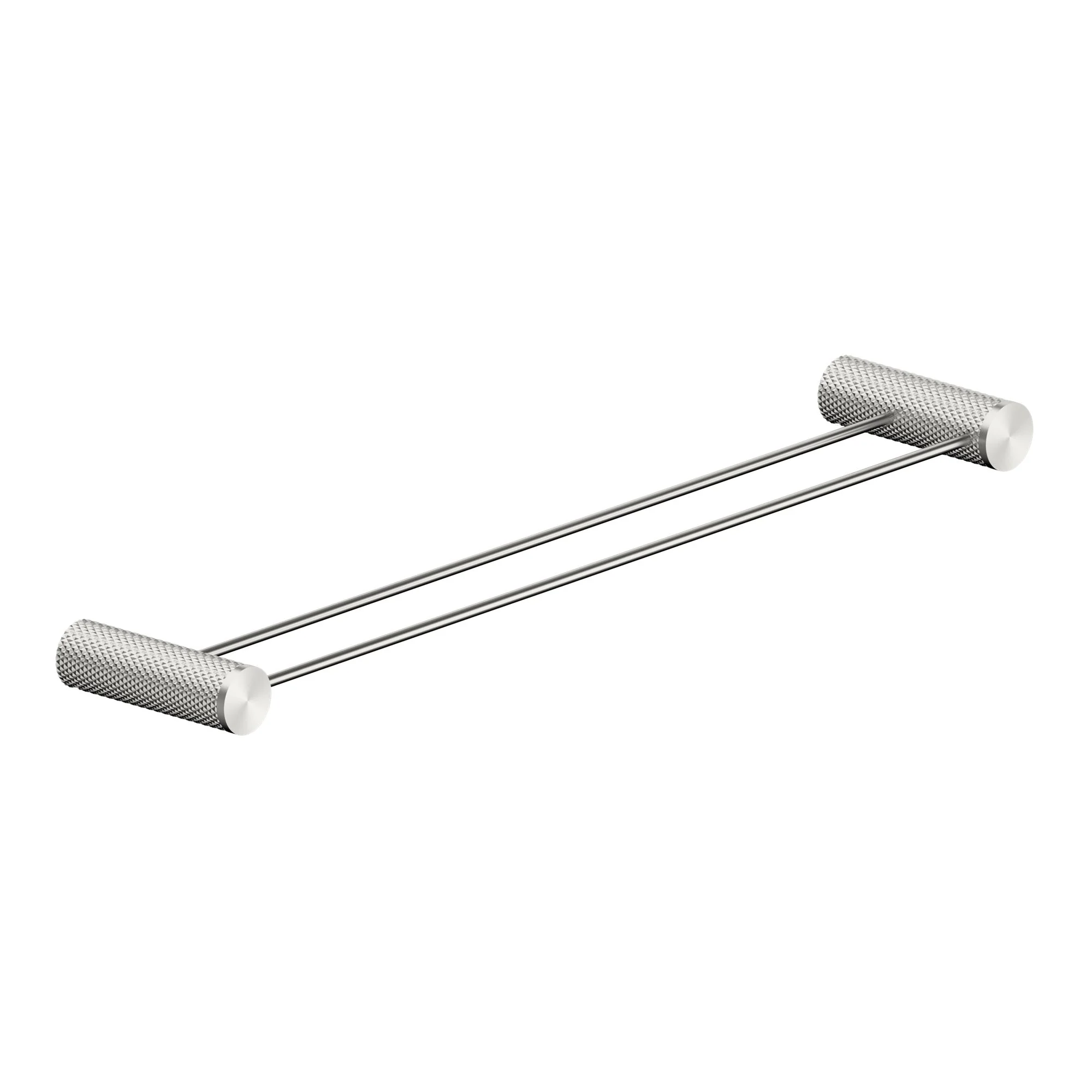 Nero Opal Double Towel Rail - Brushed Nickel