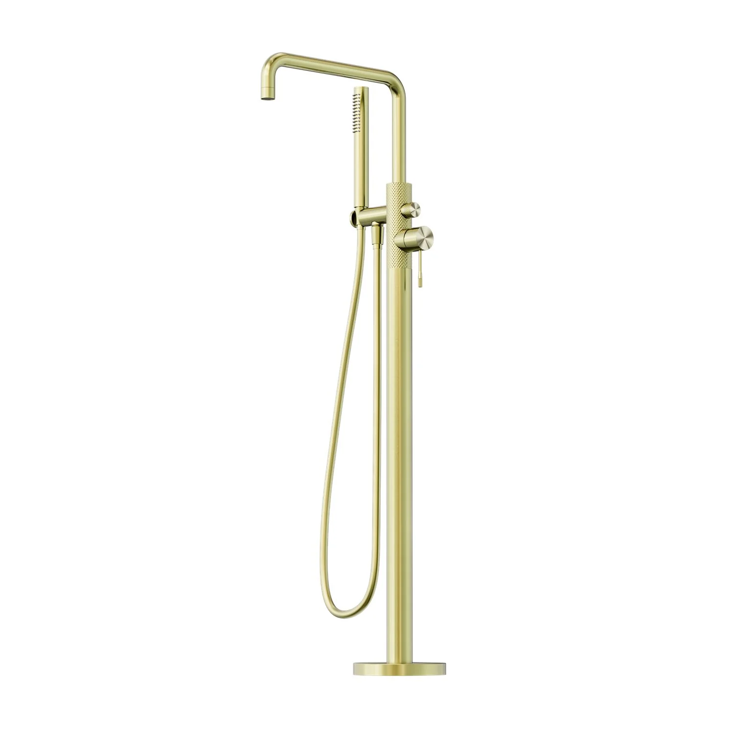 Nero Opal Freestanding Bath Mixer With Hand Shower - Brushed Gold