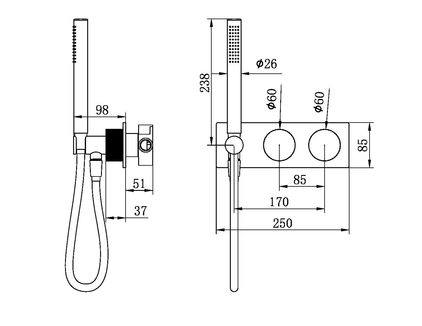 Nero Opal Progressive Shower System (Trim Kit Only) - Brushed Gold - Image 2