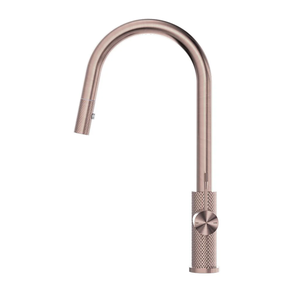Nero Opal Pull Out Sink Mixer With Vegie Spray Function - Brushed Bronze - Image 2