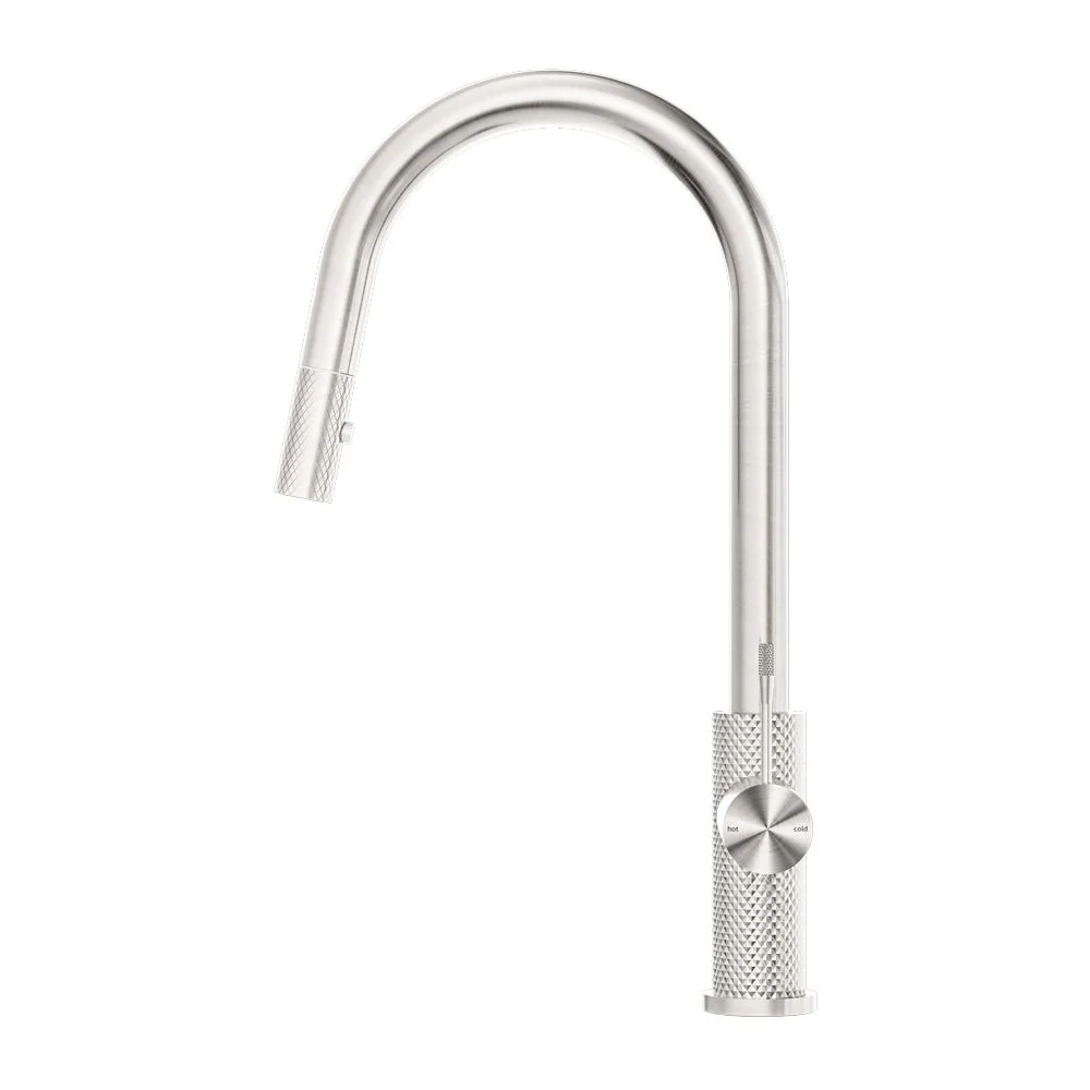 Nero Opal Pull Out Sink Mixer With Vegie Spray Function - Brushed Nickel - Image 2