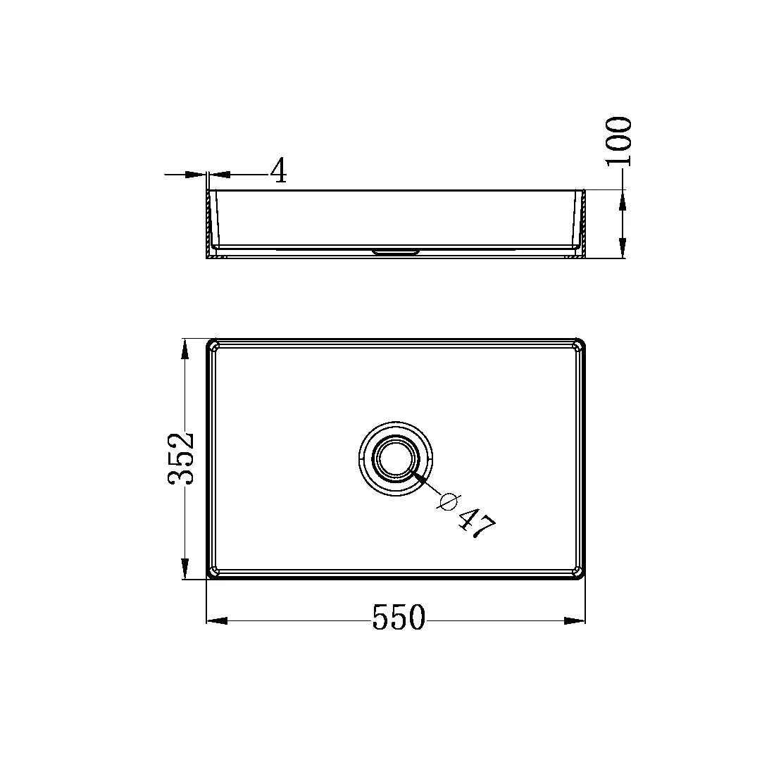 Nero Opal Rectangle Stainless Steel Basin - Brushed Bronze - Image 2