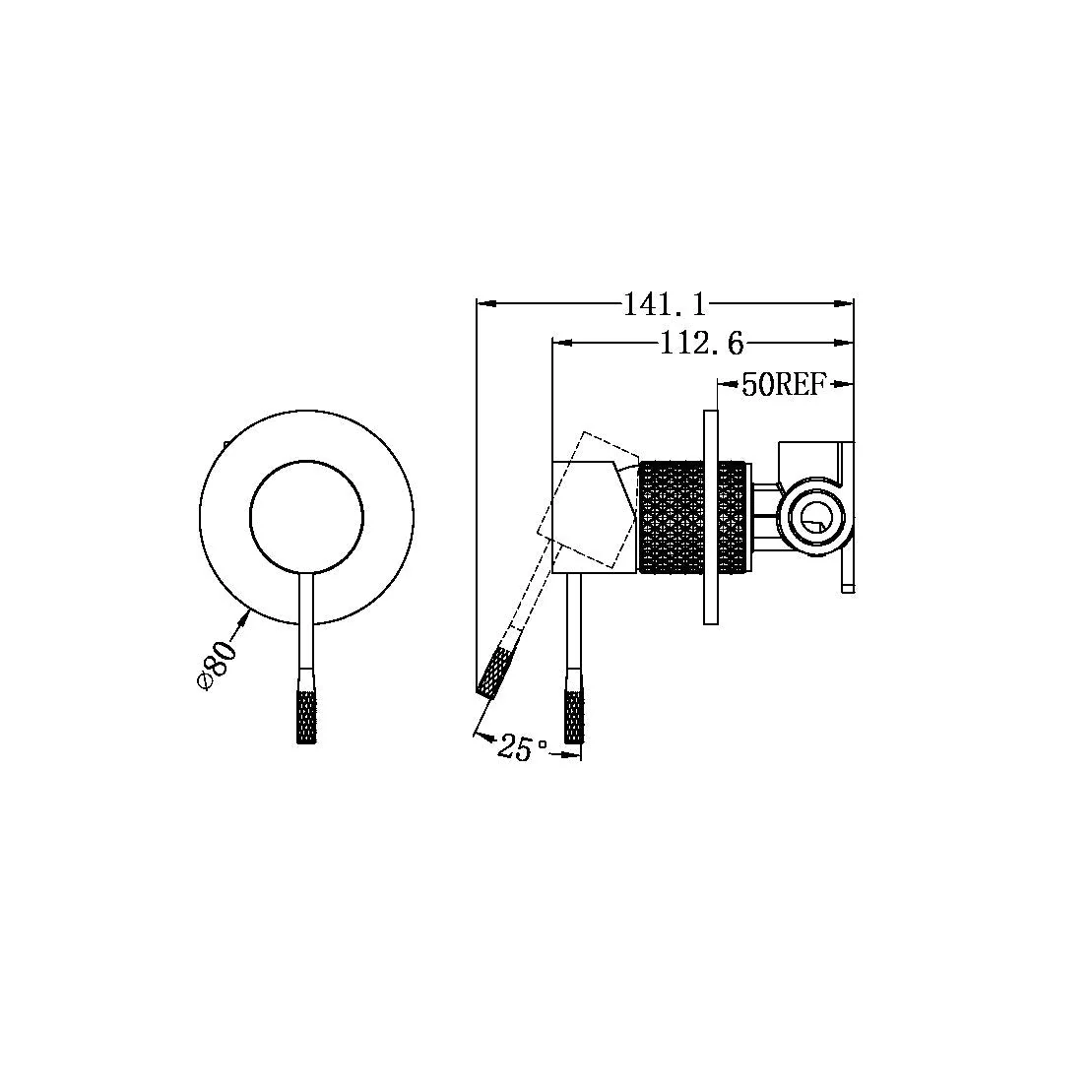 Nero Opal Shower Mixer 80mm Plate - Graphite - Image 4