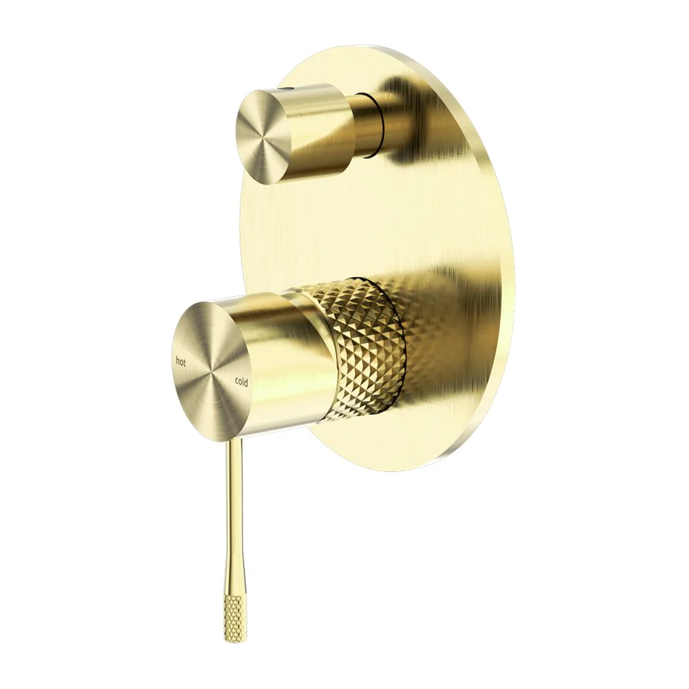 Nero Opal Shower Mixer With Diverter - Brushed Gold