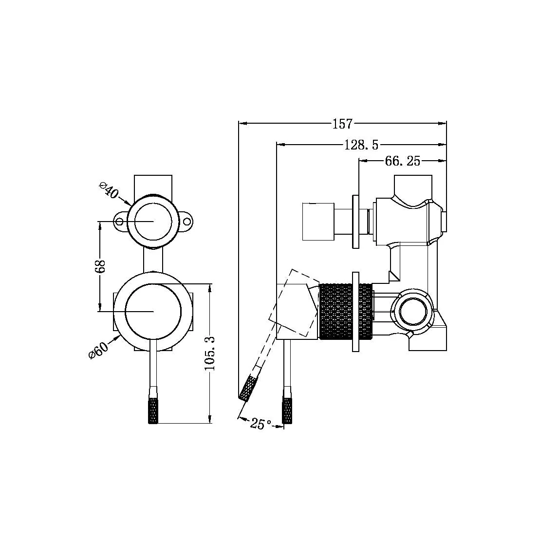 Nero Opal Shower Mixer With Diverter Separate Plate - Brushed Bronze - Image 4