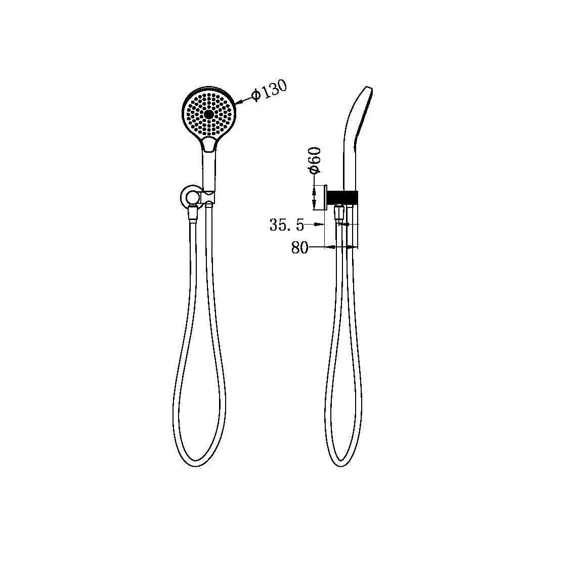 Nero Opal Shower On Bracket With Air Shower II - Brushed Bronze - Image 4
