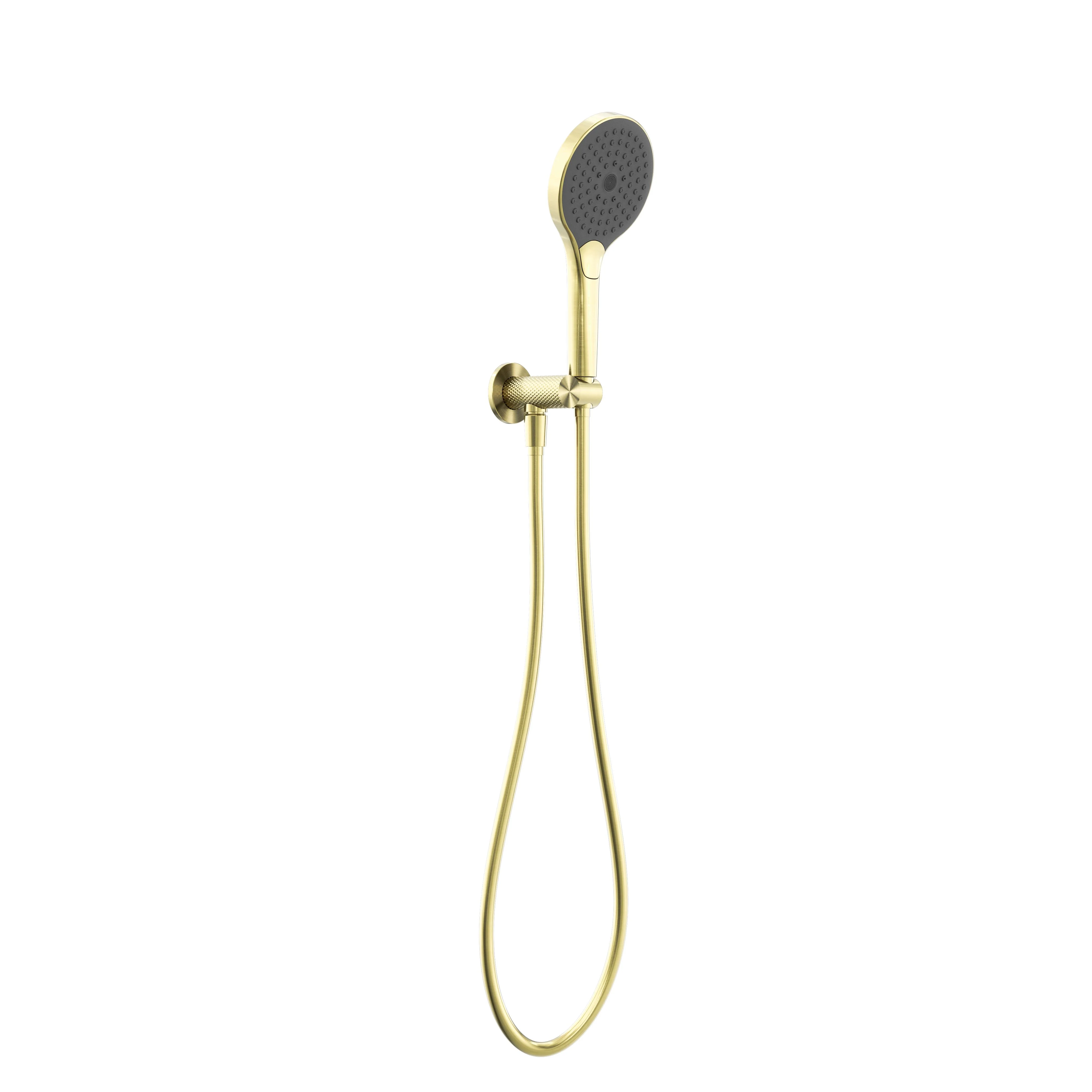 Nero Opal Shower On Bracket With Air Shower II - Brushed Gold