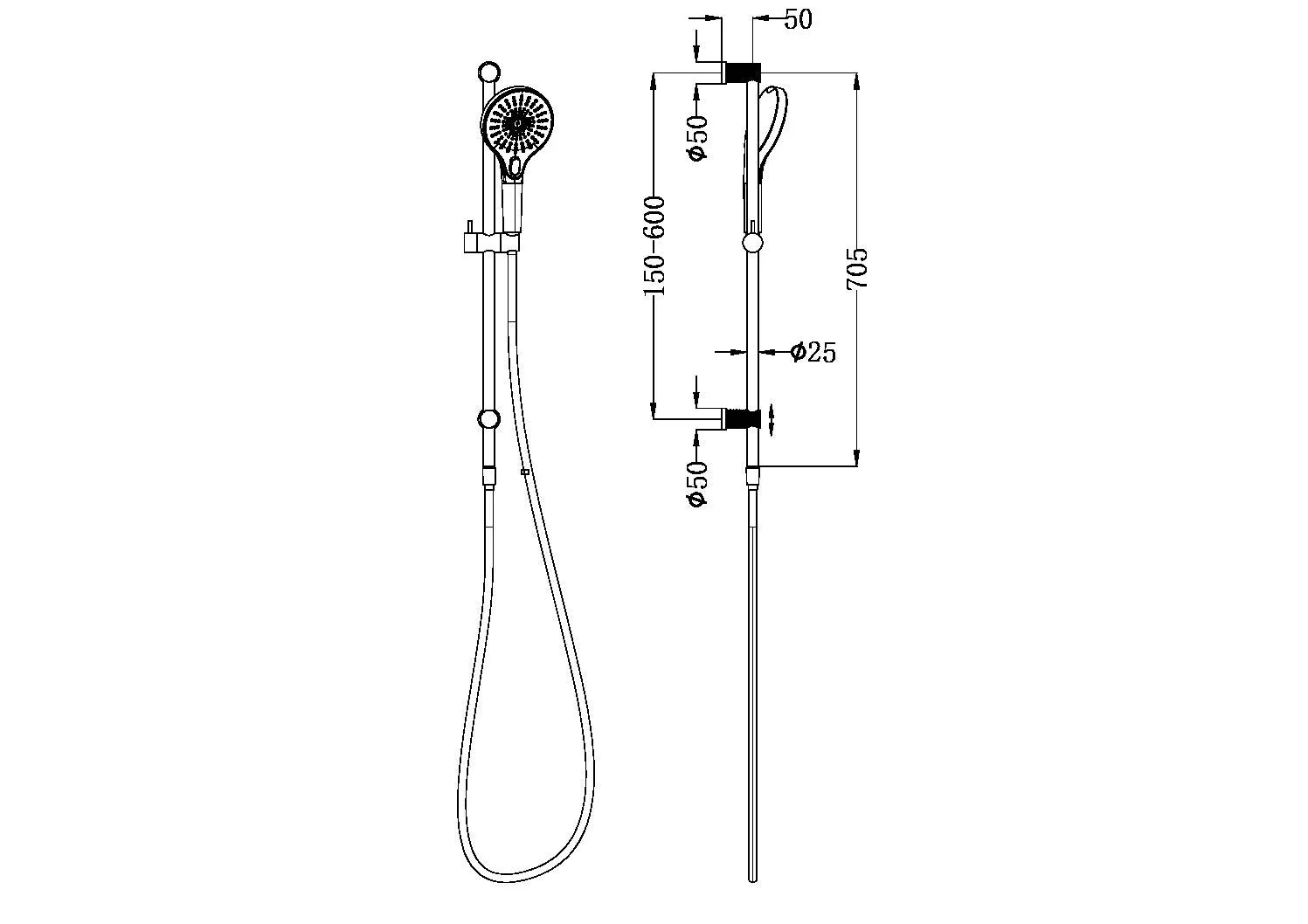 Nero Opal Shower Rail - Brushed Bronze - Image 5