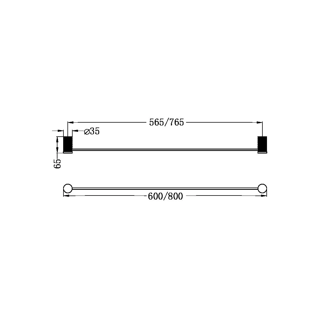 Nero Opal Single Towel Rail - Brushed Bronze - Image 4