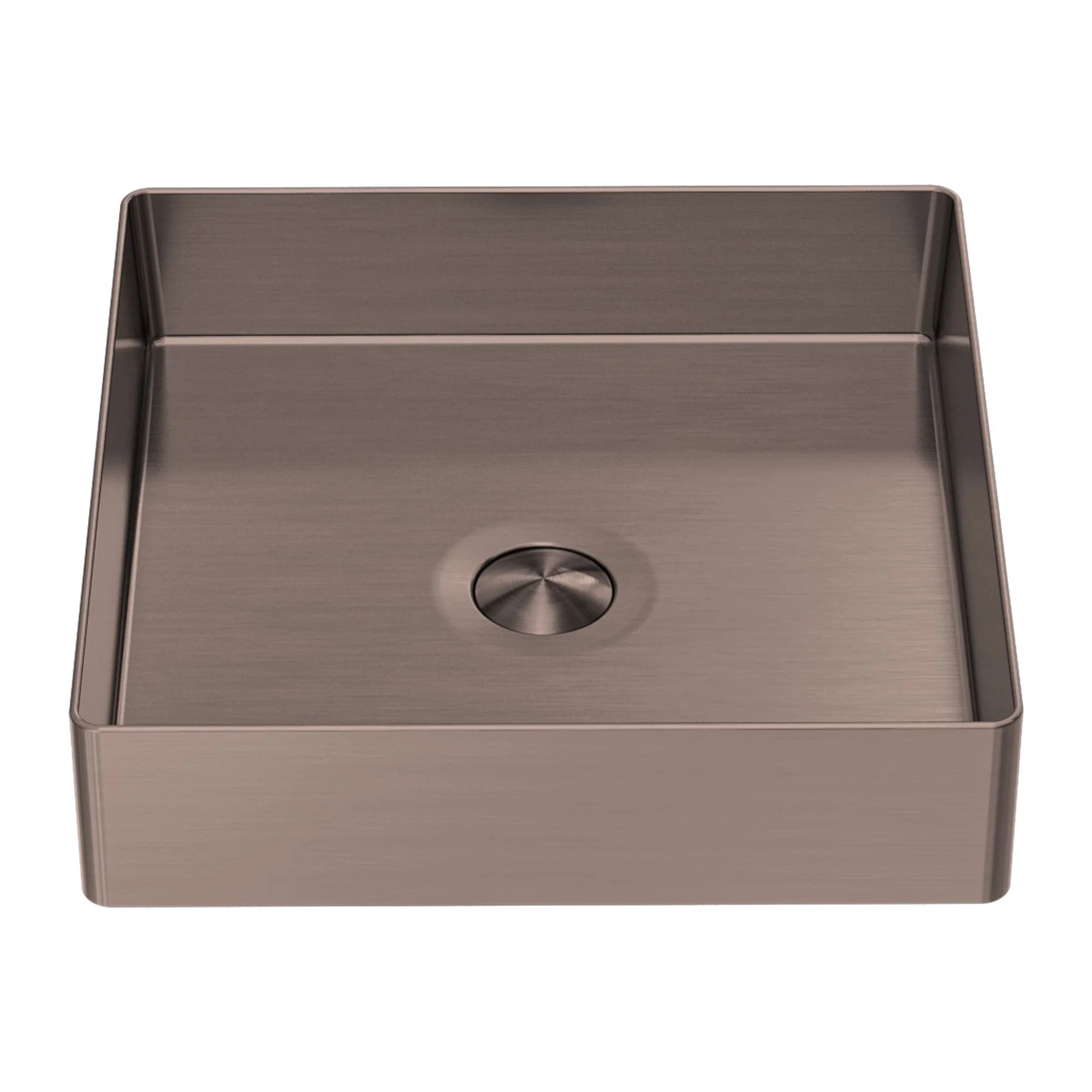 Nero Opal Square 400mm Stainless Steel Basin - Brushed Bronze