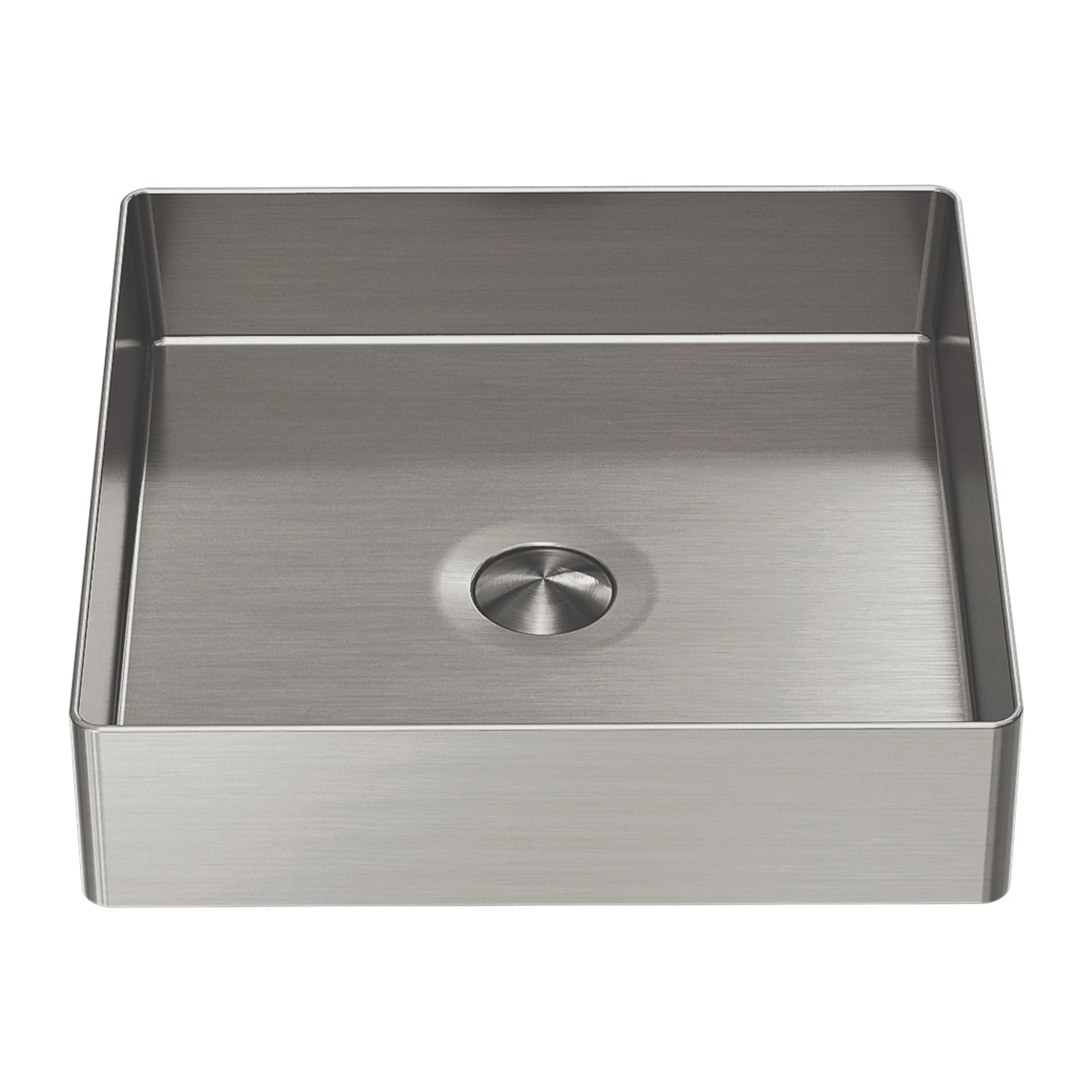 Nero Opal Square 400mm Stainless Steel Basin - Brushed Nickel