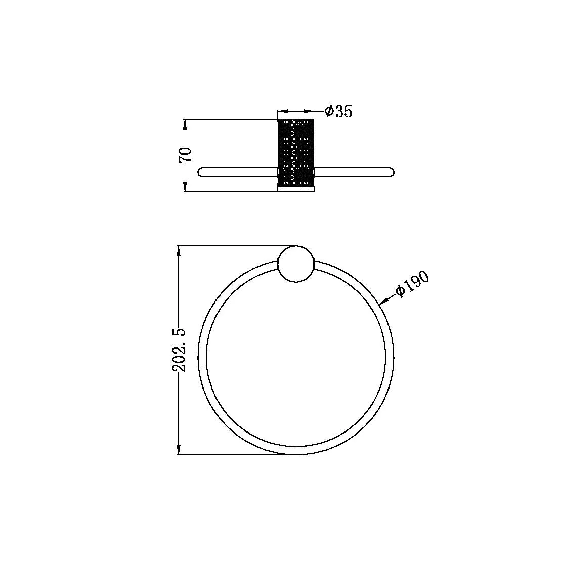 Nero Opal Towel Ring - Brushed Bronze - Image 4