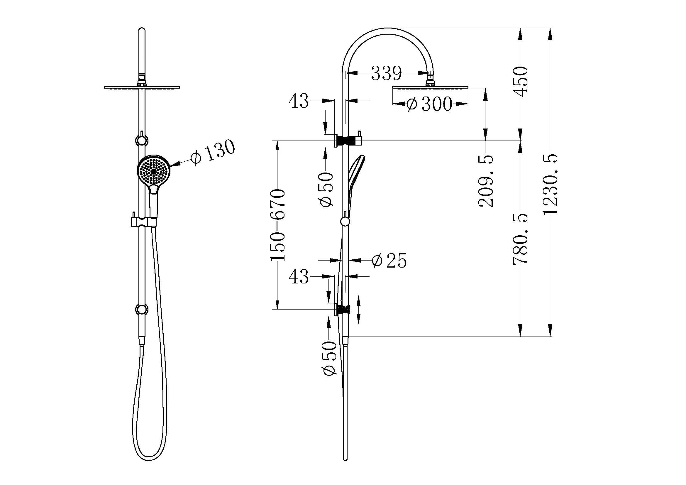 Nero Opal Twin Shower With Air Shower II - Brushed Bronze - Image 4