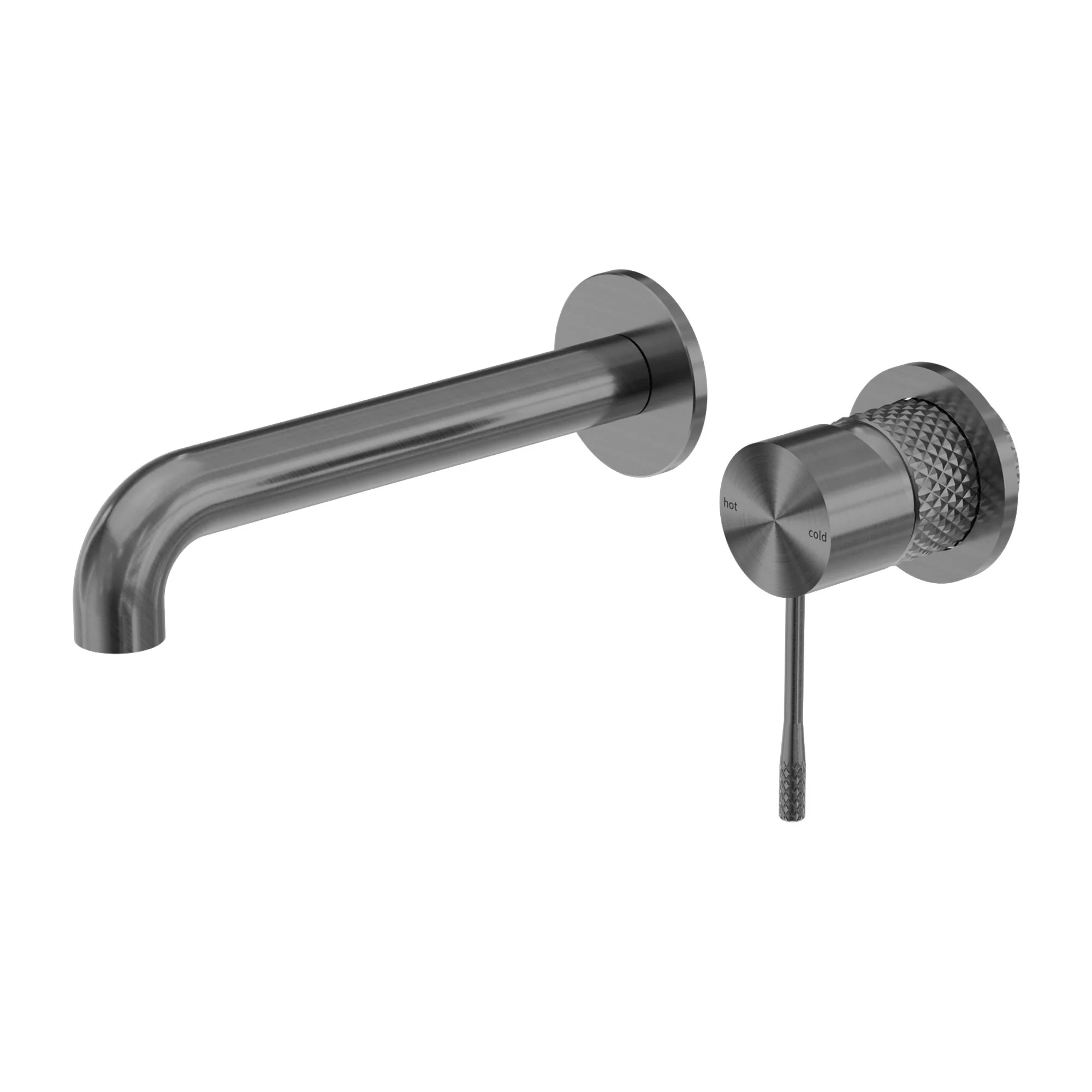 Nero Opal Wall Basin/Bath Mixer Separate Back Plate - Graphite