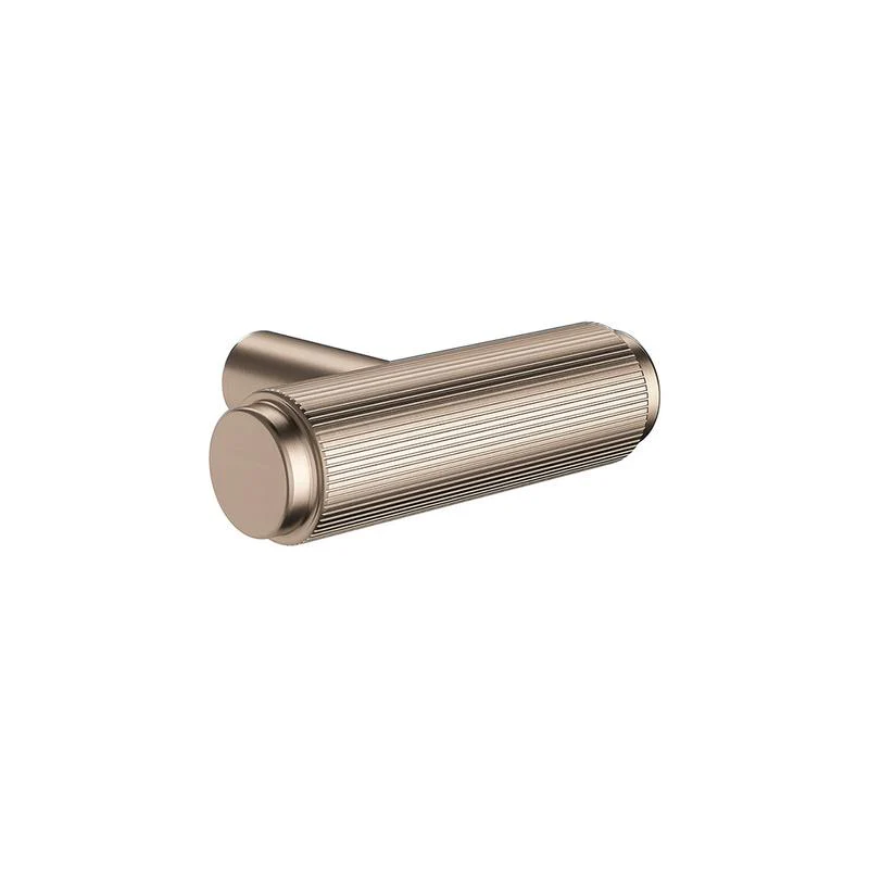 Meir Öppen T-Pull Cabinet Handle (Linear Knurled) - PVD Champagne