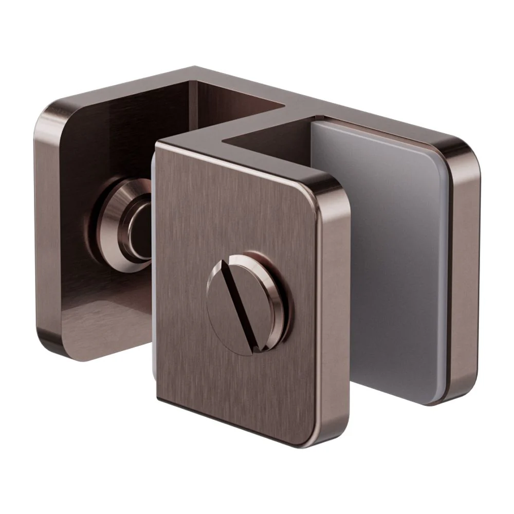 Nero Over-Panel Glass To Glass Fitting 10mm Glass - Brushed Bronze