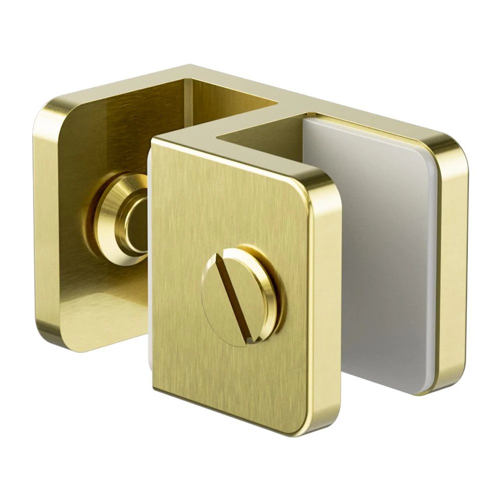 Nero Over-Panel Glass To Glass Fitting 10mm Glass - Brushed Gold