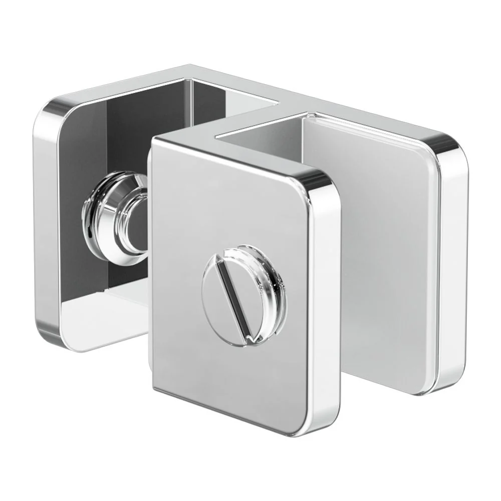 Nero Over-Panel Glass To Glass Fitting 10mm Glass - Chrome