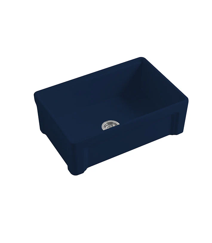 Parisi Cornice Single Bowl Sink 760mm - Deep Blue-Black