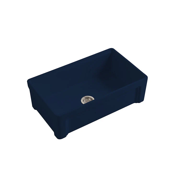 Parisi Cornice Single Bowl Sink 840mm - Deep Blue-Black