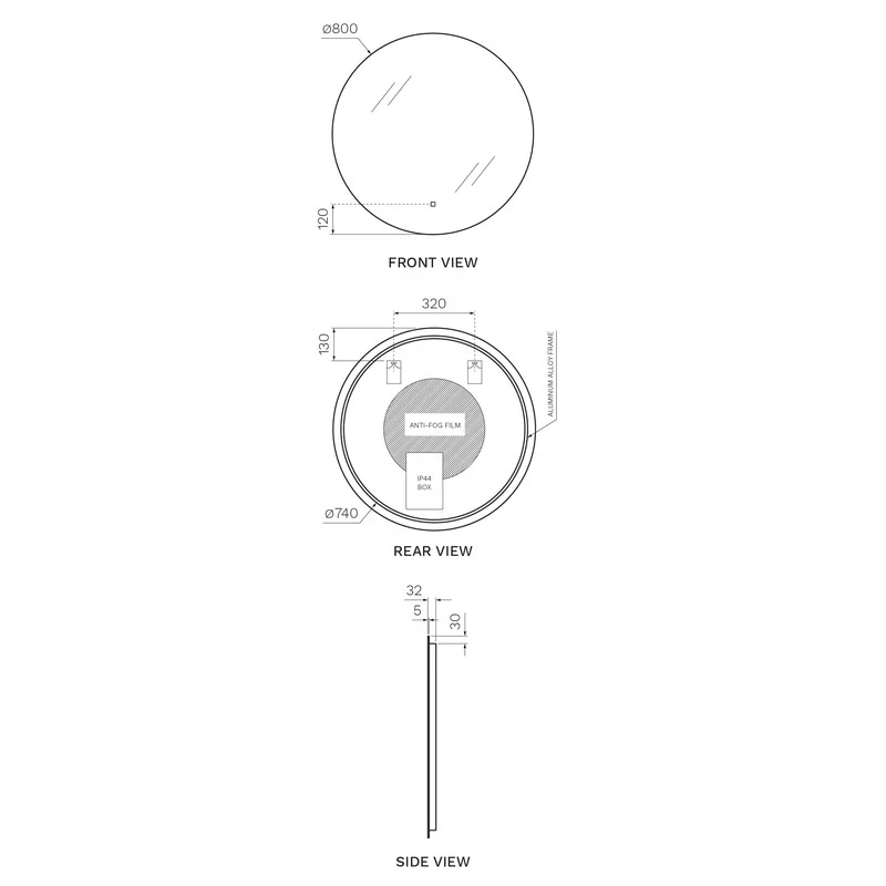 Parisi Eclipse 800 Progressive LED Mirror - Image 2