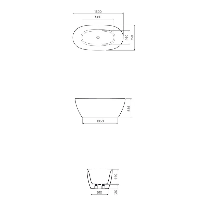 Parisi Ellisse Freestanding Bath - Image 3