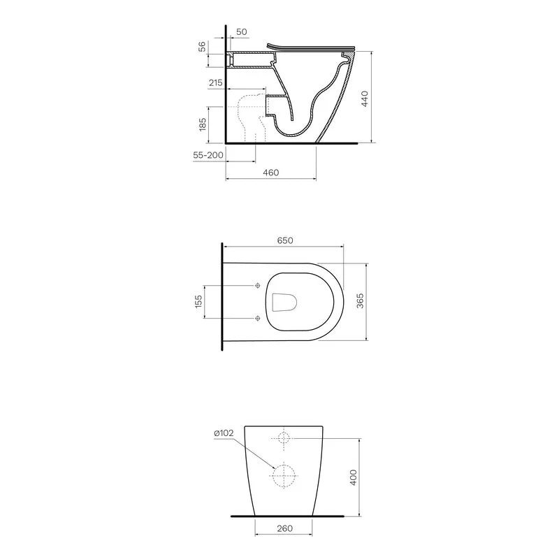 Parisi Ellisse MKII Rimless Ambulant Wall Faced Toilet Pan - Image 2