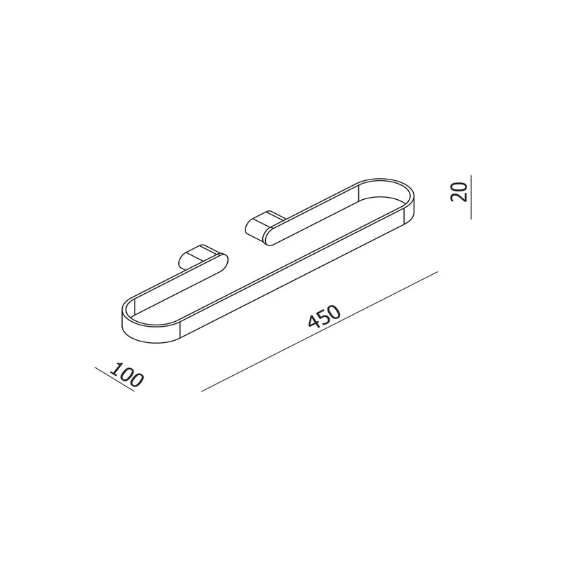 Parisi Ellisse Multifunction Towel Rail 450mm - Image 2