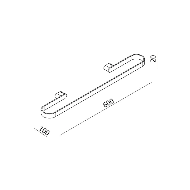 Parisi Ellisse Multifunction Towel Rail 600mm - Image 2