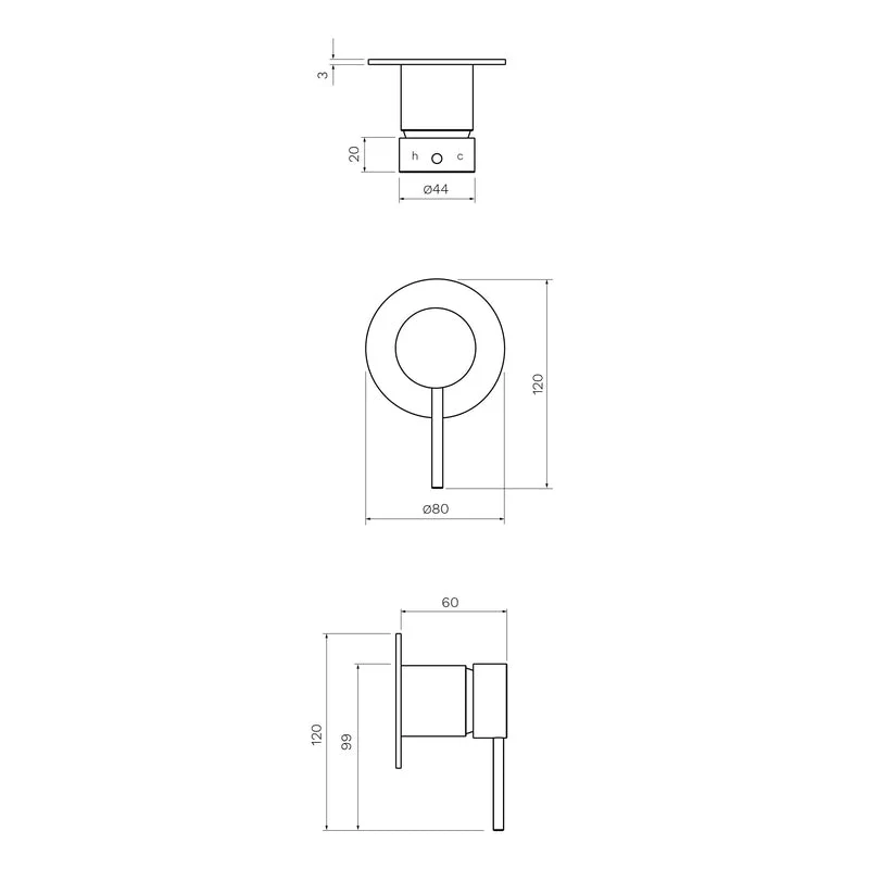 Parisi Envy II Wall Mixer Brushed Nickel - Image 2