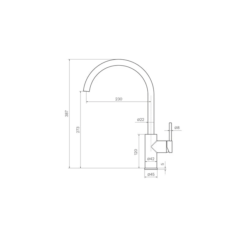 Parisi Envy Kitchen Sink Mixer with Round Spout - Brushed Brass - Image 2