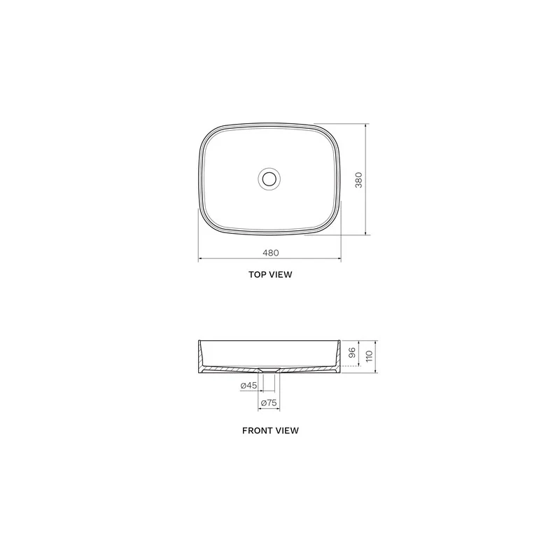 Parisi Fino Square Solid Surface 48 Wash Basin - Image 2