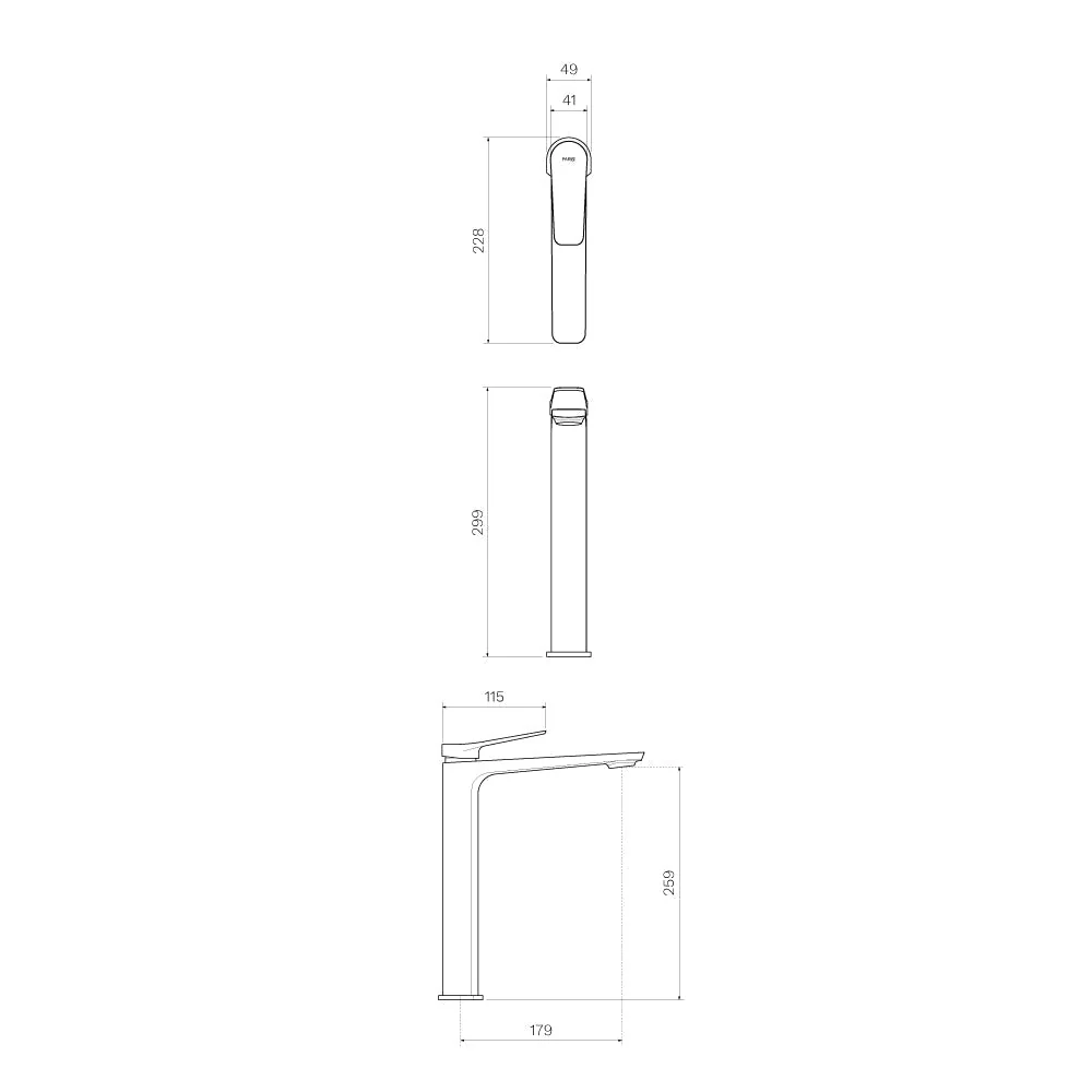 Parisi Float High Basin Mixer - Fucile - Image 2