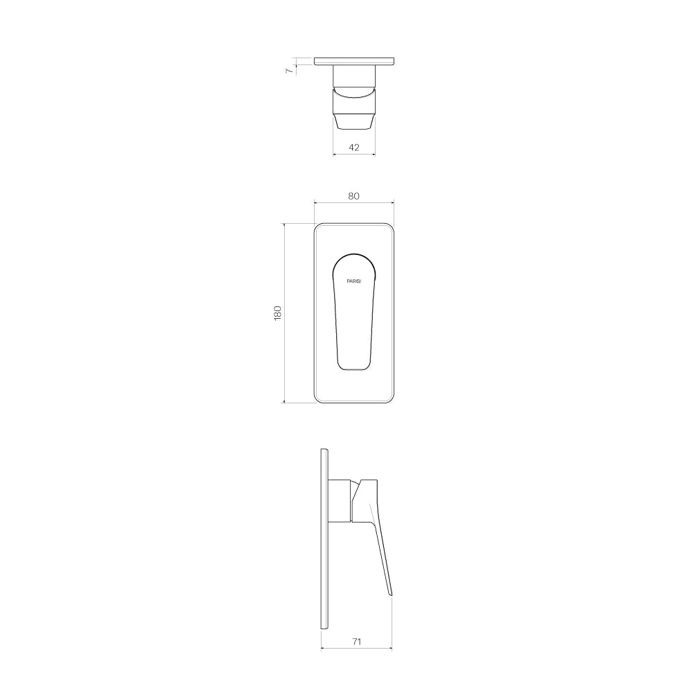 Parisi Float Wall Mixer - Brushed Brass - Image 2