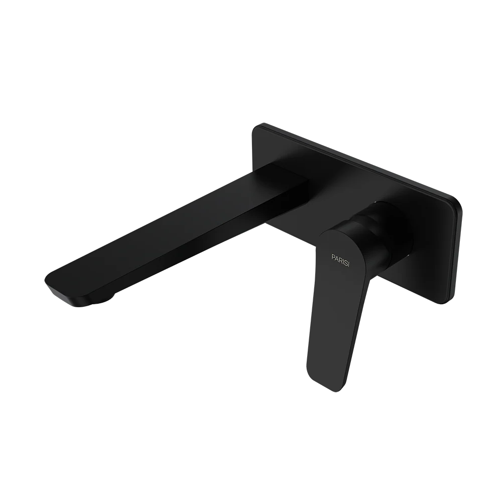 Parisi Float Wall Mixer with 180mm Spout on Plate - Matt Black