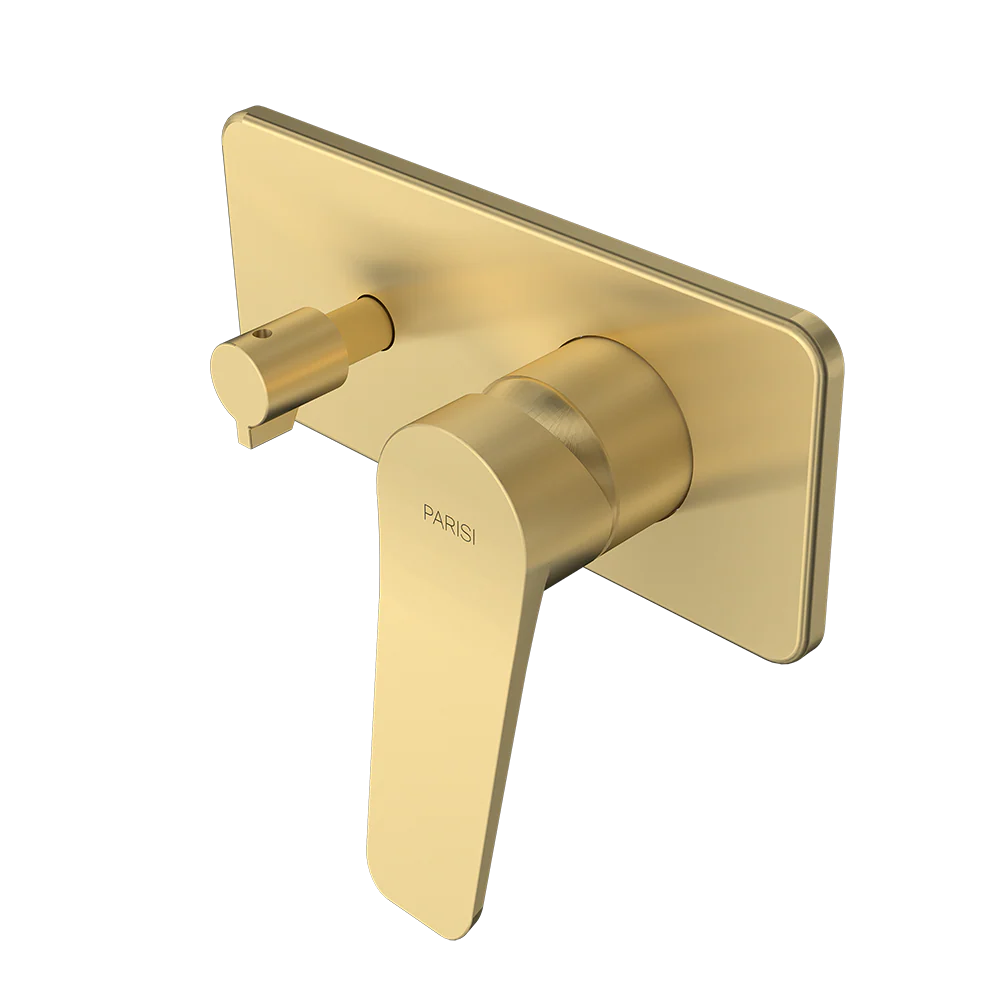 Parisi Float Wall Mixer with 2-Way Diverter - Brushed Brass