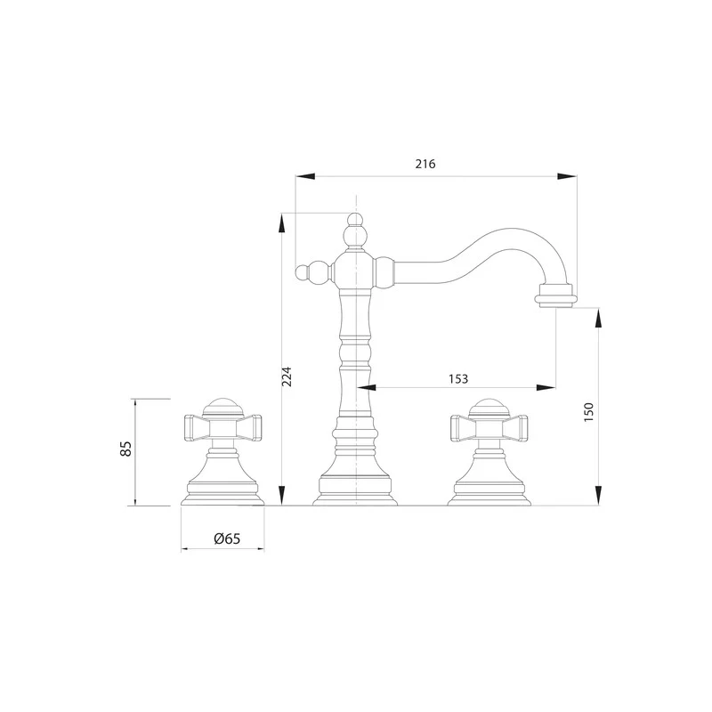 Parisi Hermitage Cross Basin/Bath Hob Set - Image 2