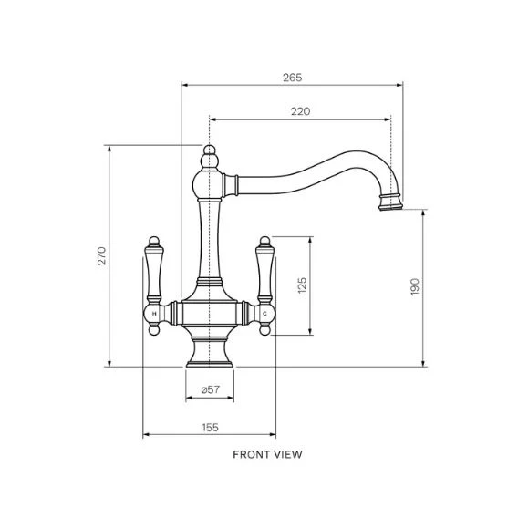 Parisi Hermitage Kitchen Twinner - Chrome - Image 2