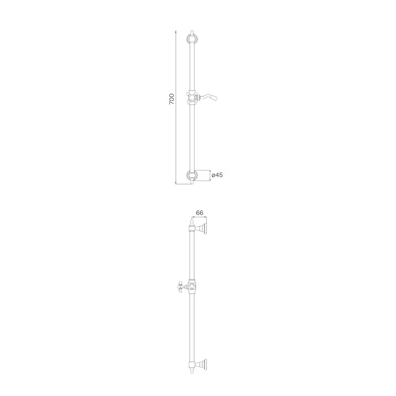 Parisi Hermitage Rail Set - Chrome - Image 2