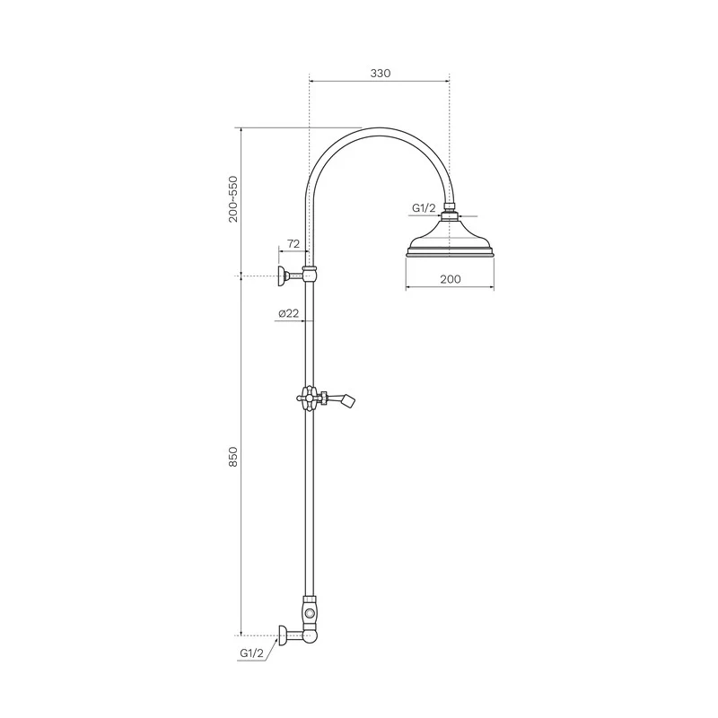 Parisi Hermitage Shower Column - Chrome - Image 2