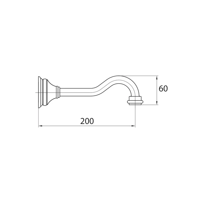 Parisi Hermitage Wall Spout 200mm - Image 2
