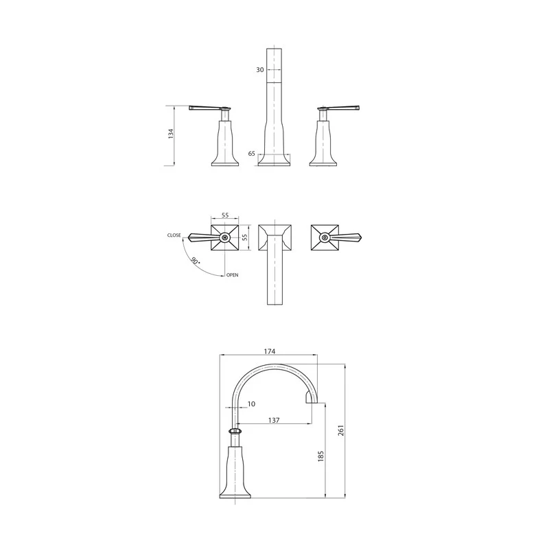 Parisi Jazz Lever Basin Set with Spout - Image 2