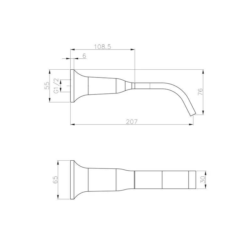 Parisi Jazz Wall Spout 210mm - Image 2