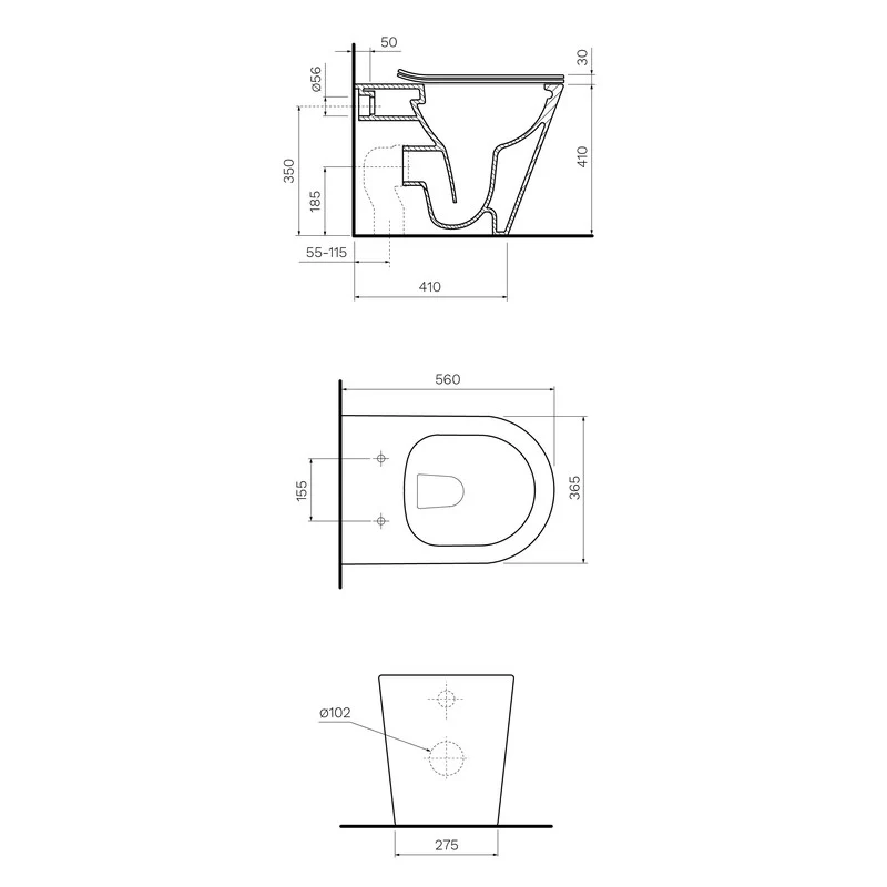 Parisi L'Hotel Wall Faced Pan & Seat - Image 2