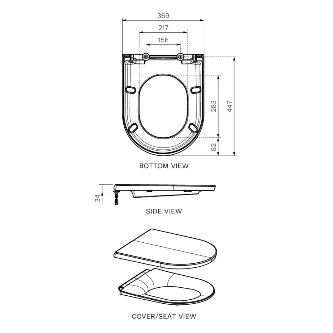 Parisi Linfa II Soft Close Seat (Centric Lift off Hinge) - Image 3