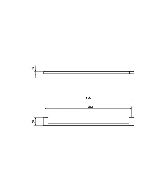 Parisi Linfa Single Towel Rail 800mm - Image 2